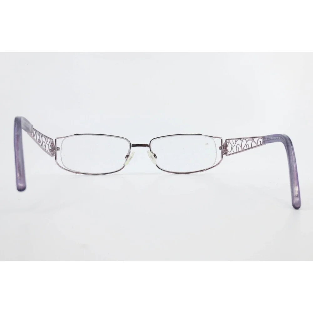 Just Cavalli Zaffiro 419 Eyeglass Frames Purple Metal Filigree Rectangular
